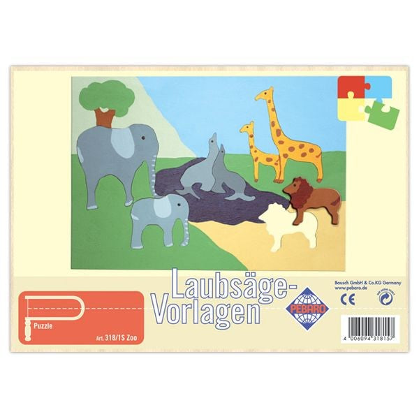 Laubsäge Vorlage, Schablone Zoo, Pebaro Vorlagen